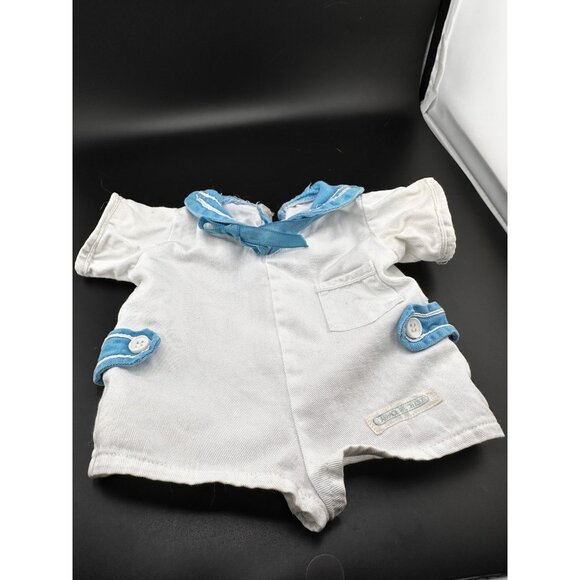 Vtg 1983 Cabbage Patch Kids Coleco Boys White Light Blue Sailor Suit Romper Doll - Picture 5 of 16